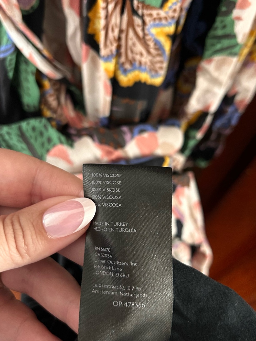 Anthropologie Black Floral Tiered Midi Dress with Multicolor Print - Picture 6 of 6